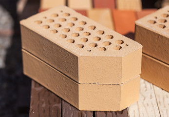 Pair of orange clinker bricks