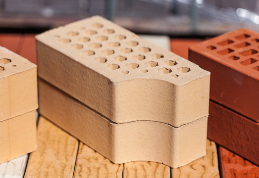 Pair of orange clinker bricks