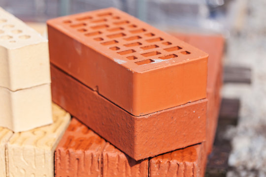 Pair of orange clinker bricks