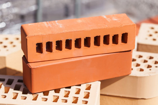 Pair of orange clinker bricks
