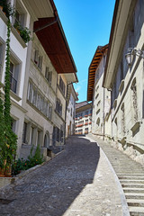 Fototapeta na wymiar Street view of OLD Town Fribourg