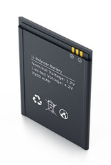 Spare smartphone lithium ion battery. 3D illustration