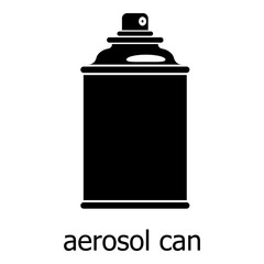 Aerosol can icon, simple black style