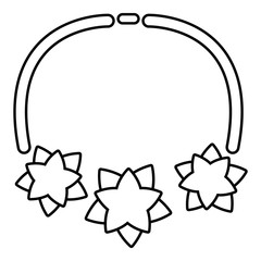 Necklace star icon , outline style