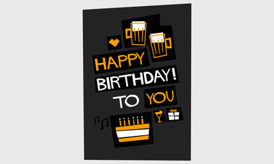 HAPPY BIRTHDAY TO YOU (Vector Illustration in Flat Style Poster Design)