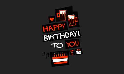 HAPPY BIRTHDAY TO YOU (Vector Illustration in Flat Style Poster Design)