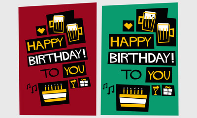 HAPPY BIRTHDAY TO YOU (Vector Illustration in Flat Style Poster Design)