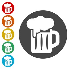 Glass of Beer icons set 