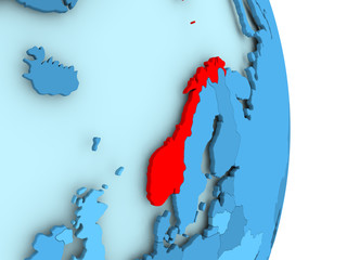 Map of Norway in red