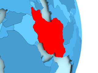 Map of Iran in red