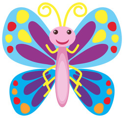 Colorful butterfly with happy smile
