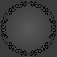 Elegant vector round black ornament in classic style. Abstract traditional pattern with oriental elements. Classic vintage pattern