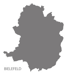 Obraz premium Bielefeld city map grey illustration silhouette shape