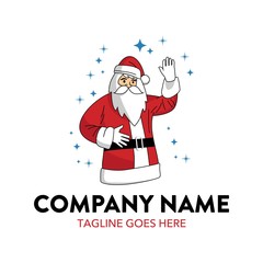 Unique Santaclaus friendly character mascot logo template