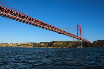 25th of April Bridge spanning the Tagus River