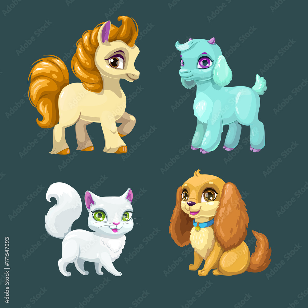 Sticker Little cute pets.