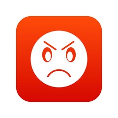 Annoyed emoticon digital red