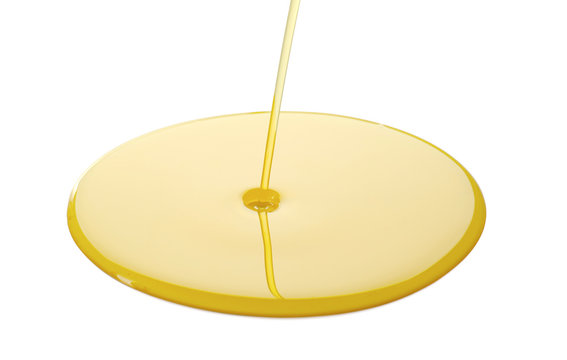 Spilling Cooking Oil On White Background