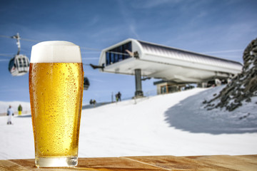 winter beer and snow space 
