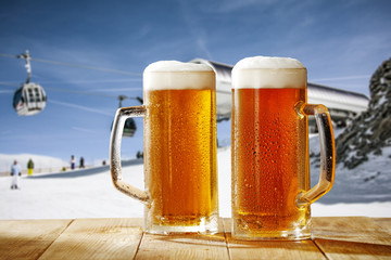 winter beer and snow space 