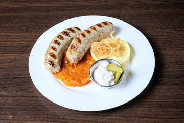 salad with sausages