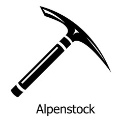 Pickaxe icon, simple black style