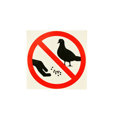 Warning Sign Do not feed birds isolated on white background
