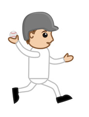 Cartoon Player Running for Bowling