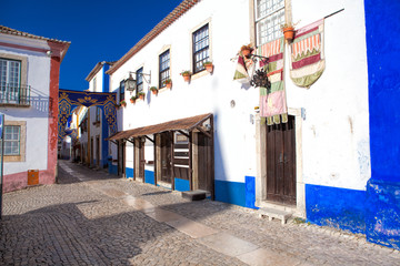 Fototapeta na wymiar Narrow street in the medieval Portuguese City of Obidos
