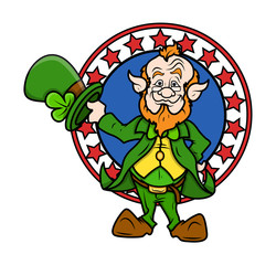 Patrick's Day Old Leprechaun - Cartoon Character