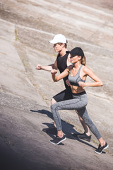 couple jogging on slabs