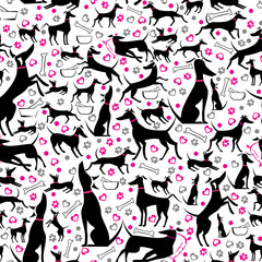 Seamless background with greyhounds