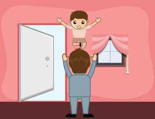 Fototapeta premium A Father Playing with His Kid