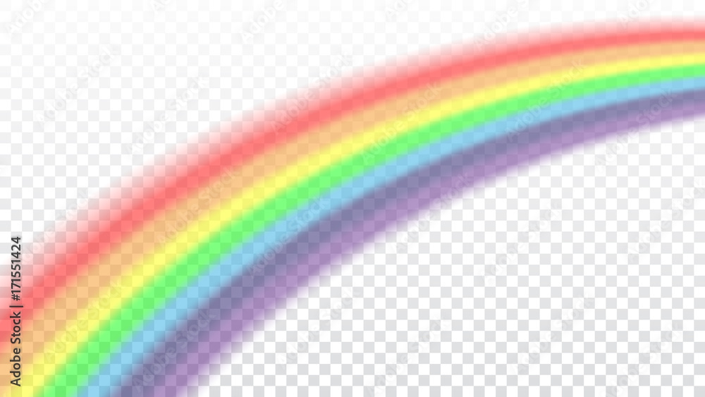Wall mural rainbow icon. shape arch realistic isolated on white transparent background. colorful light and brig
