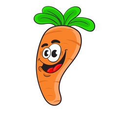 funny cartoon carrot .the design of the character. vector illustration.