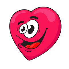 funny cartoon heart. the design of the character. vector illustration.