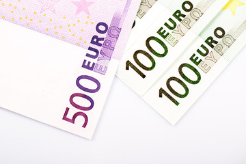 Closeup of Euro Banknotes
