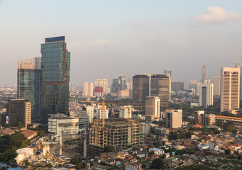 Jakarta urban skyline in Indonesia