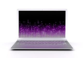 notbook laptop computer binär code auf dem Bildschirm