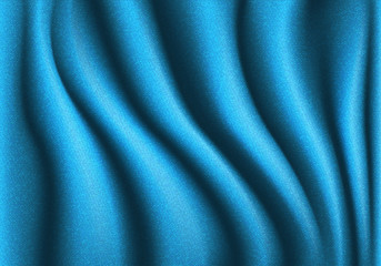Abstract blue fabric curtain material wave background texture vector illustration.