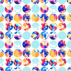 Behang Aquarel marmering cirkels naadloze patroon © Tanya Syrytsyna