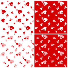 Set of seamless heart pattern, vector illustration.
