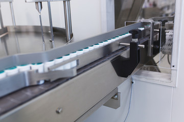 Detail of the packaging conveyor in production close-up. 