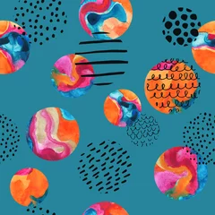 Cercles muraux Impressions graphiques Watercolor circles simple seamless pattern