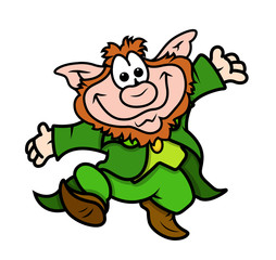 Funny Leprechaun Character Dancing