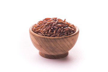 Rice on white background