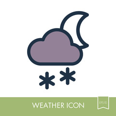 Obraz premium Cloud Snow Moon icon. Meteorology. Weather
