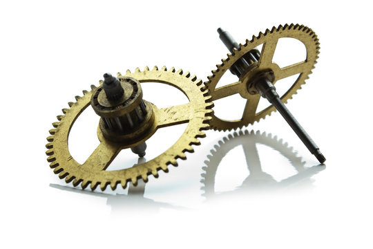 clockwork gears isolated on white