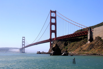 San Francisco, USA, Golden Gate Bridge with sailing boats