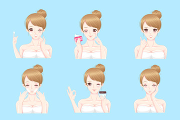 woman with skin care